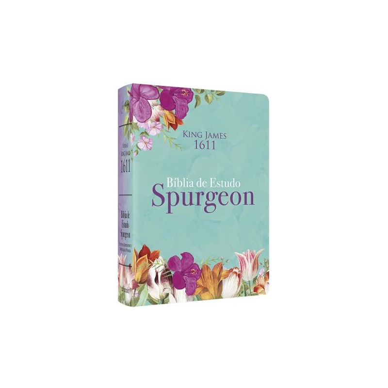 Bíblia De Estudo Spurgeon | BKJ 1611 | Letra Grande | Luxo | Floral
